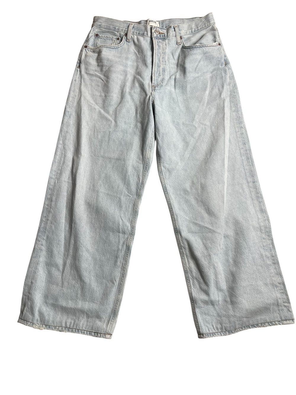Agolde Relaxed Wide-Leg Jeans in Light Blue Wash